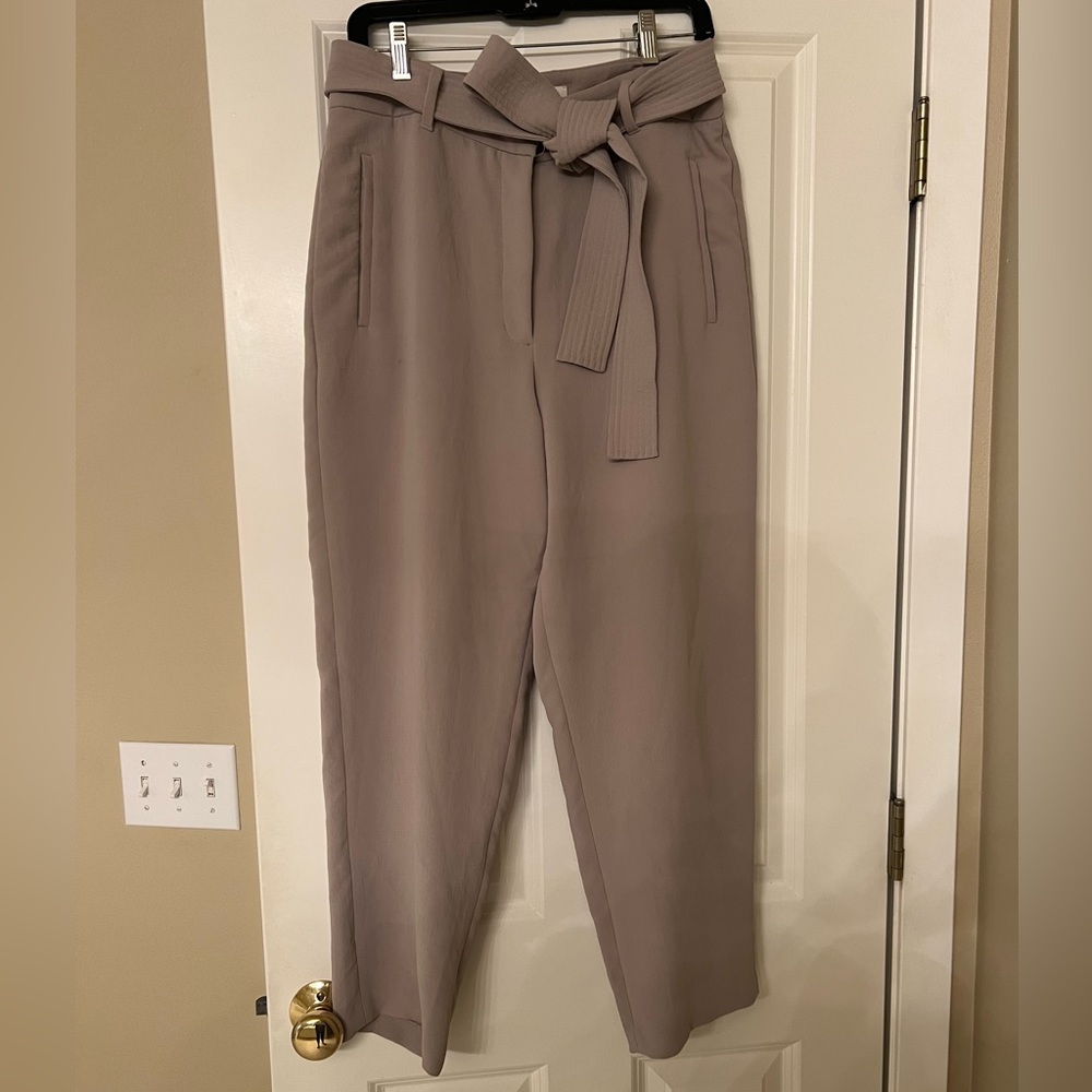 Aritzia Wilfred Tie Front Pants - Tan/Beige